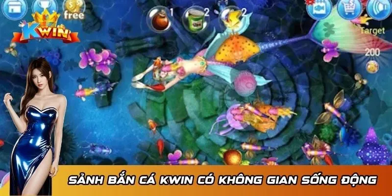 Bắn cá 1 Sảnh bắn cá KWIN sở hữu không gian sống động